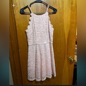 by & by Blush Floral Lace Kids Dress
